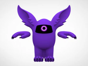 among us purple werewolf 3D Model