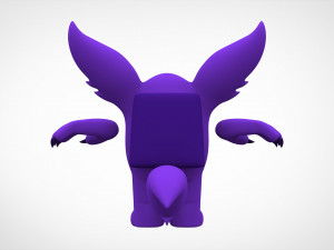 among us purple werewolf Modèle 3D