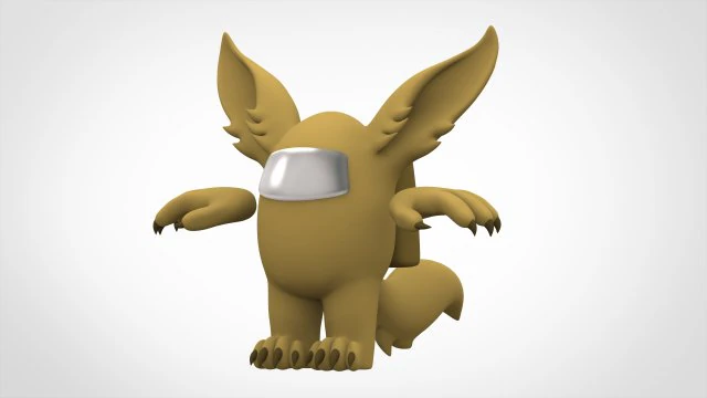 among us gold werewolf 3D Model .c4d .max .obj .3ds .fbx .stl .blend 