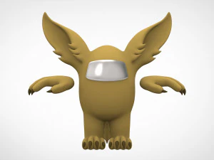 among us gold werewolf 3D Model