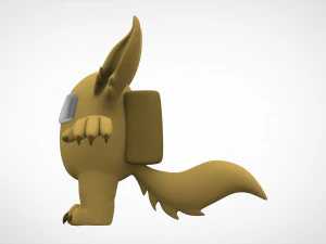 among us gold werewolf 3D Model