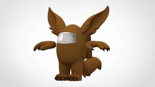 among us brown werewolf 3D Model .c4d .max .obj .3ds .fbx .stl .blend 