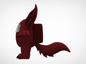 among us maroon werewolf Modelo 3D