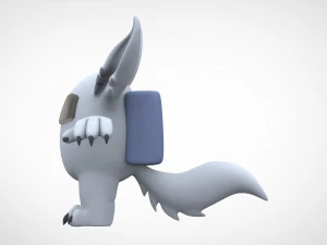 among us white werewolf 3D Model