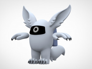 among us white werewolf 3D 모델