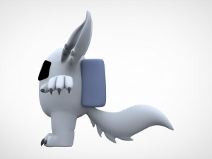 among us white werewolf 3D 모델