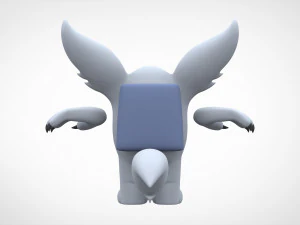 among us white werewolf 3D Model