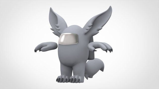 among us silver werewolf Modello 3D .c4d .max .obj .3ds .fbx .stl .blend 