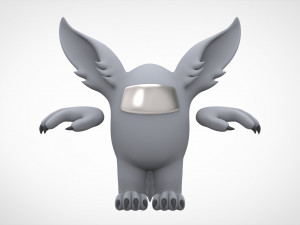 among us silver werewolf Modello 3D