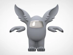among us silver werewolf 3D Model