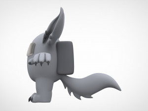 among us silver werewolf Modello 3D