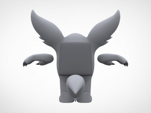 among us silver werewolf Modello 3D