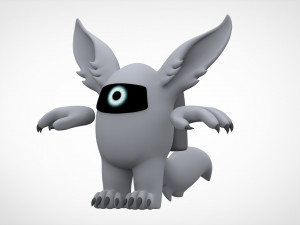 among us silver werewolf Modello 3D