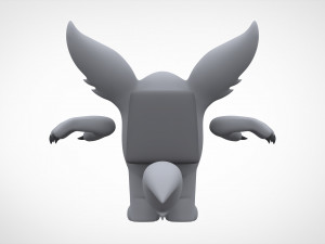 among us silver werewolf Modello 3D