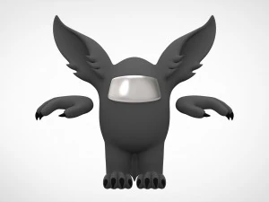 among us grey werewolf 3D Model