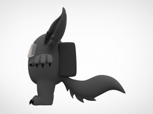 among us grey werewolf 3D Model
