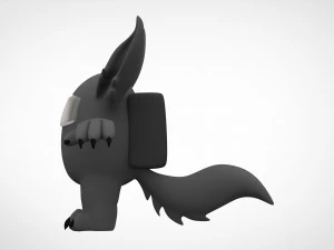 among us grey werewolf 3D Model