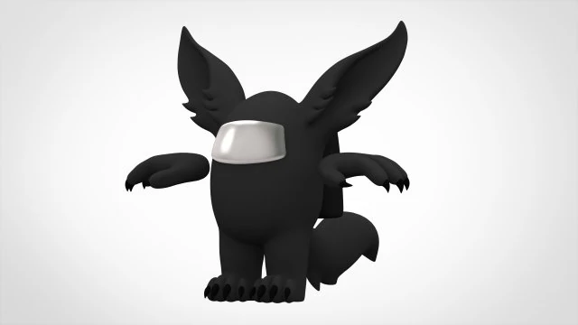 among us black werewolf 3D Model .c4d .max .obj .3ds .fbx .stl .blend 