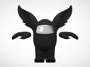 among us black werewolf 3D 모델
