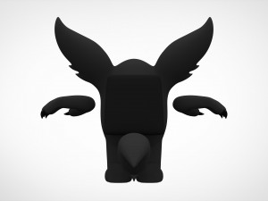 among us black werewolf 3D 모델
