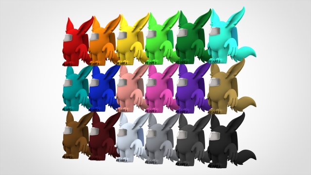 among us werewolfs pack 3D Model .c4d .max .obj .3ds .fbx .stl .blend 