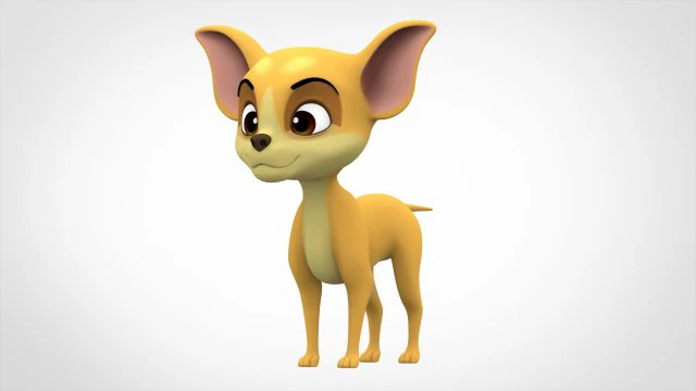 chihuahua puppy 3D Model .c4d .max .obj .3ds .fbx .stl .blend 