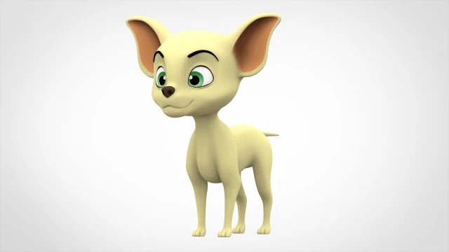 chihuahua puppy 3D Model .c4d .max .obj .3ds .fbx .stl .blend
