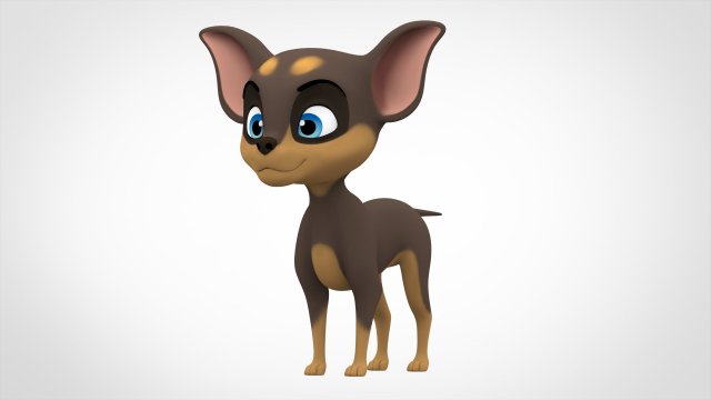chihuahua puppy 3D Model .c4d .max .obj .3ds .fbx .stl .blend 