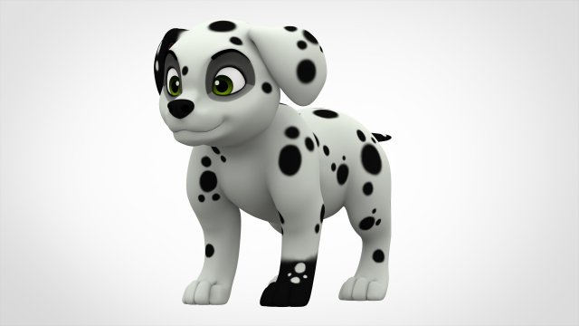 dalmatian puppy 3D Model .c4d .max .obj .3ds .fbx .stl .blend 