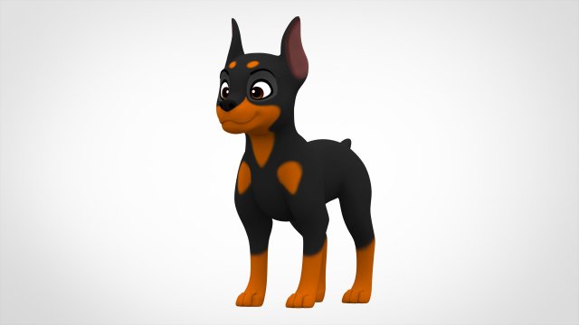 doberman puppy 3D Model .c4d .max .obj .3ds .fbx .stl .blend 