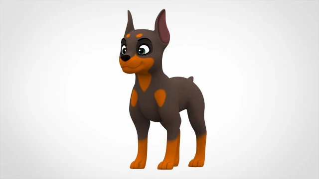 doberman puppy 3D Model .c4d .max .obj .3ds .fbx .stl .blend