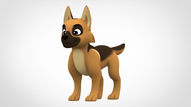 german shepherd puppy 3D Model .c4d .max .obj .3ds .fbx .stl .blend 