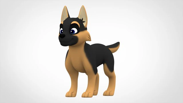 german shepherd puppy 3D Model .c4d .max .obj .3ds .fbx .stl .blend 