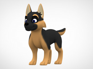 german shepherd puppy 3D Model