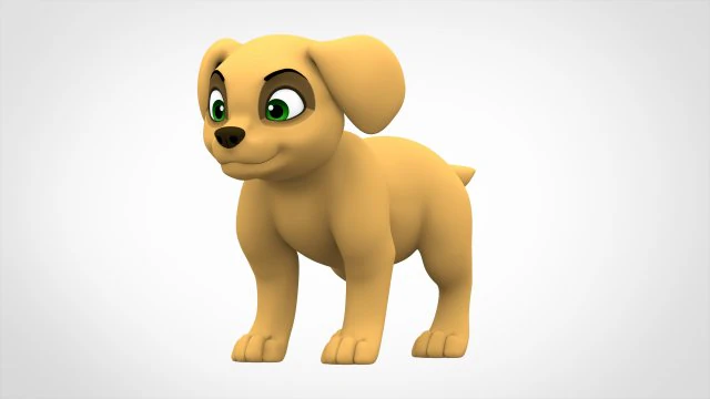 labrador puppy 3D Model .c4d .max .obj .3ds .fbx .stl .blend