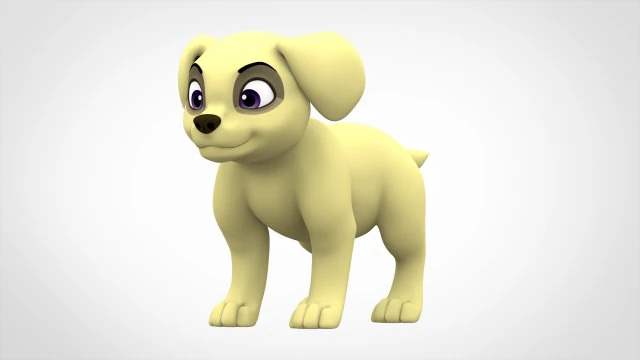 labrador puppy 3D Model .c4d .max .obj .3ds .fbx .stl .blend 