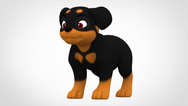 rottweiler puppy 3D 모델 .c4d .max .obj .3ds .fbx .stl .blend 