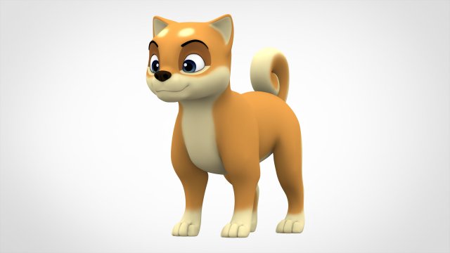 shiba inu puppy 3D Model .c4d .max .obj .3ds .fbx .stl .blend 