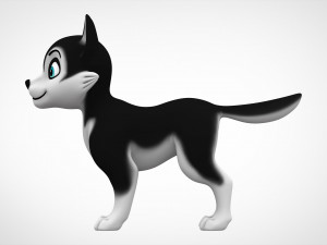 husky puppy Modello 3D