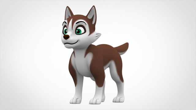 husky puppy 3D-Modell .c4d .max .obj .3ds .fbx .stl .blend 