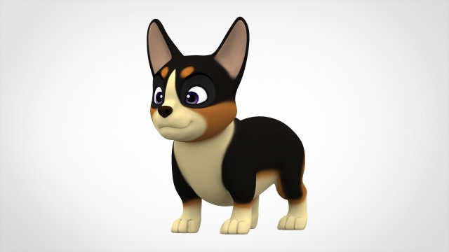 corgi puppy 3D Model .c4d .max .obj .3ds .fbx .stl .blend 