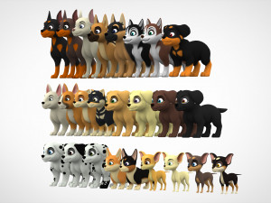 puppies pack 3D Model