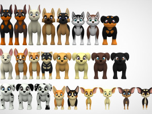 puppies pack 3D Модель