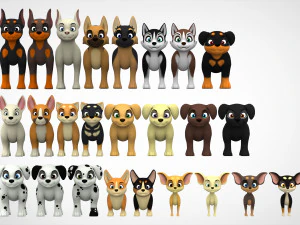 puppies pack 3D Model