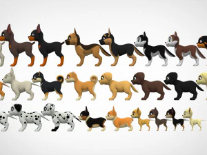 puppies pack 3D Model