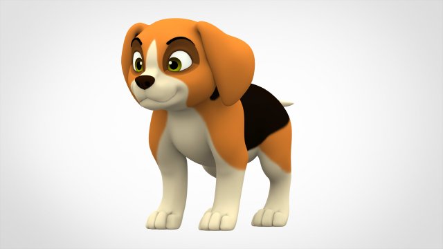 beagle puppy Modelo 3D .c4d .max .obj .3ds .fbx .stl .blend 