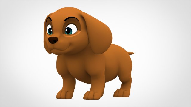 dachshund puppy 3D Модель .c4d .max .obj .3ds .fbx .stl .blend 