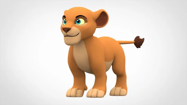 lion cub 3D Model .c4d .max .obj .3ds .fbx .stl .blend 