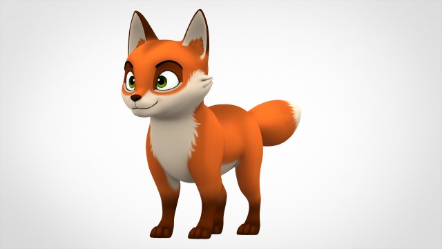 red fox 3D Model .c4d .max .obj .3ds .fbx .stl .blend 