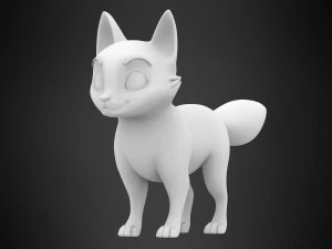 marmurkowy lis Model 3D